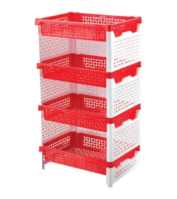 Tulip Fence Rack 4 Step Red & White