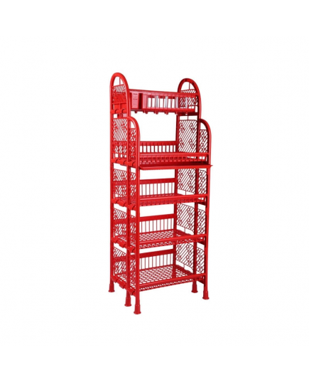 Tel Queen Kitchen Rack 5 Step With Tray Classic - Red